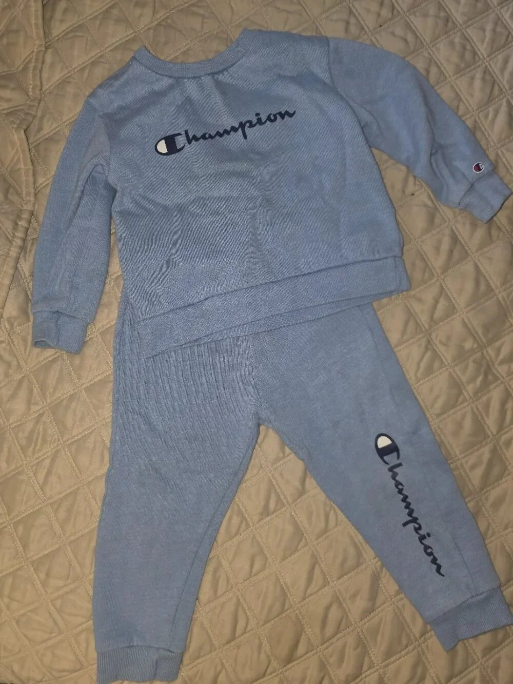 Champion Baby Toddler 2-Piece Fleece Jogger Set Light Blue 24M